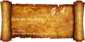 Garab Alexia névjegykártya